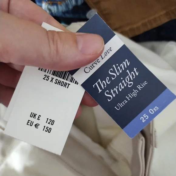 Abercrombie & Fitch Slim Straight Ultra High Rise Mixed Fabric‎ Preppy Jean 0 XS - Picture 11 of 12